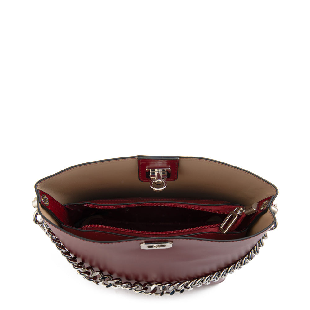 Cartera bandolera sofia mediana rojo oscuro