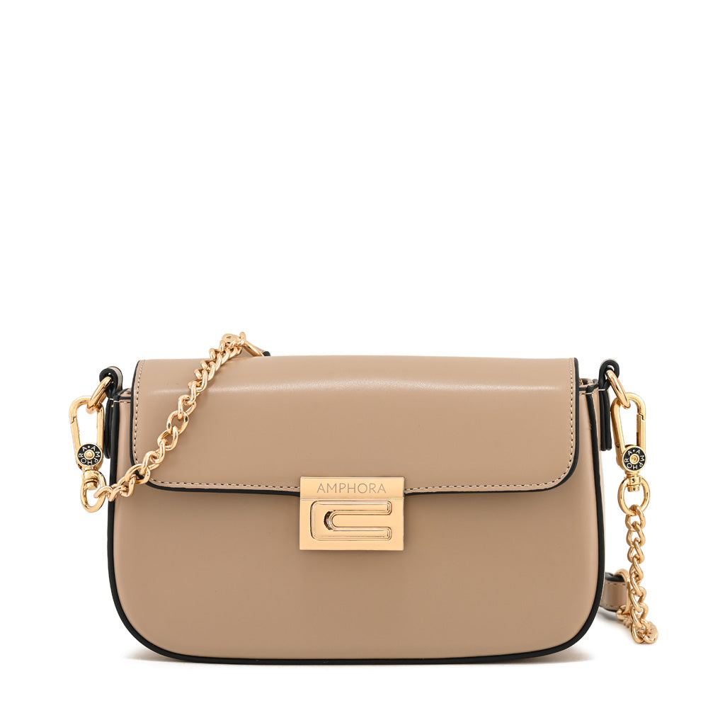 Cartera bandolera alba pequeña beige oscuro
