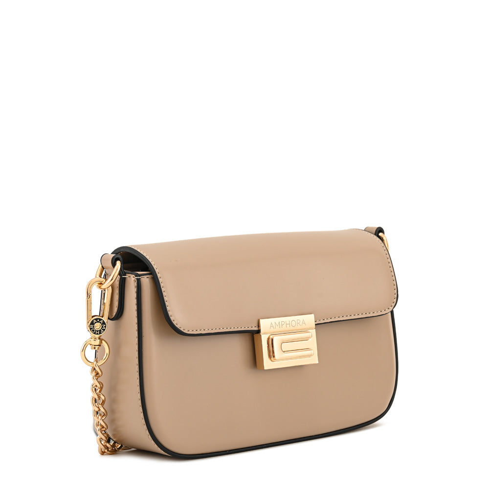 Cartera bandolera alba pequeña beige oscuro