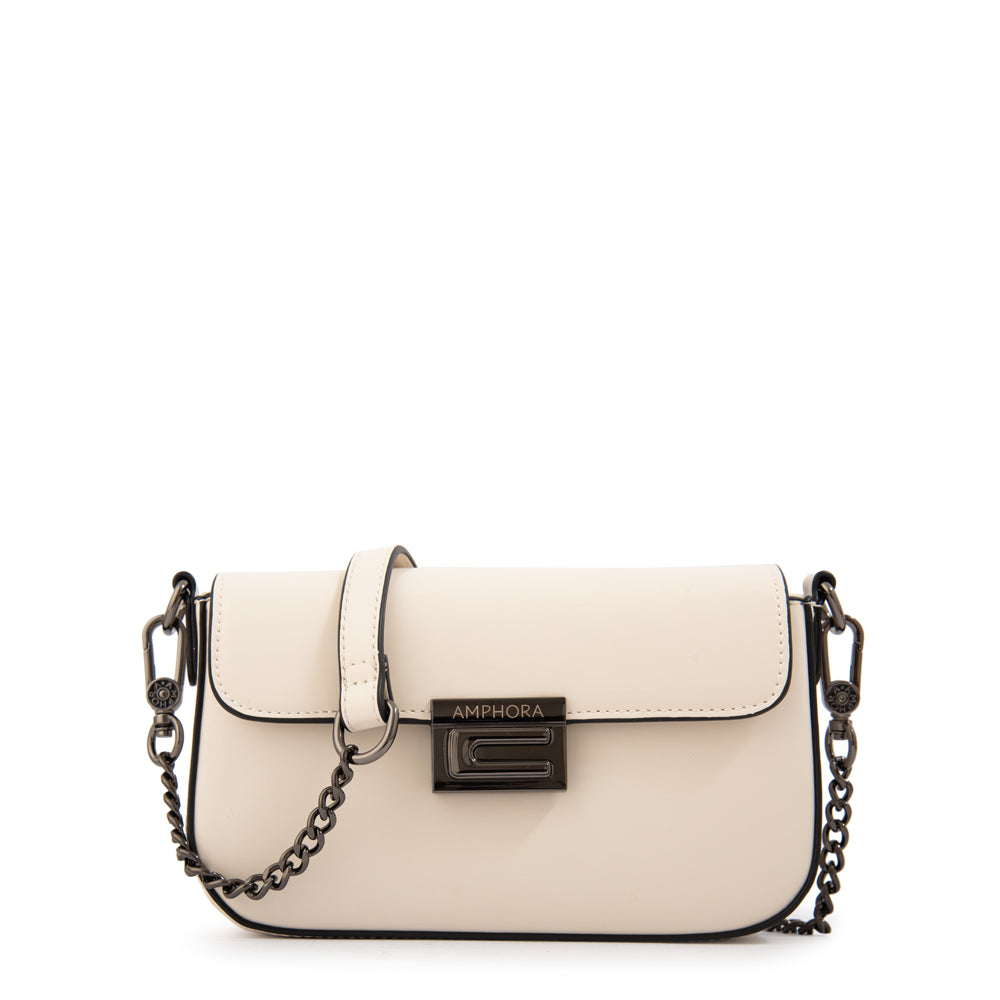 Cartera bandolera alba pequeña blanco crudo