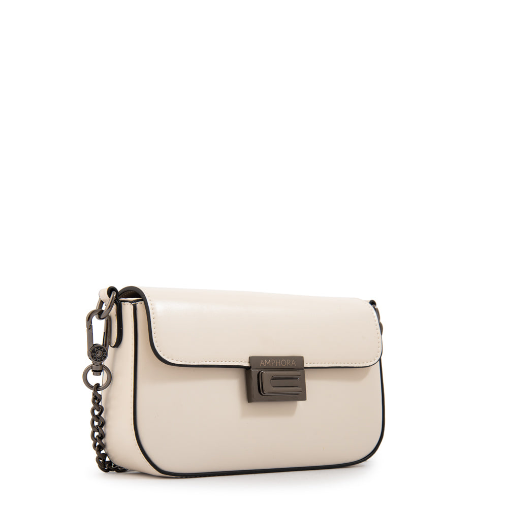 Cartera bandolera alba pequeña blanco crudo