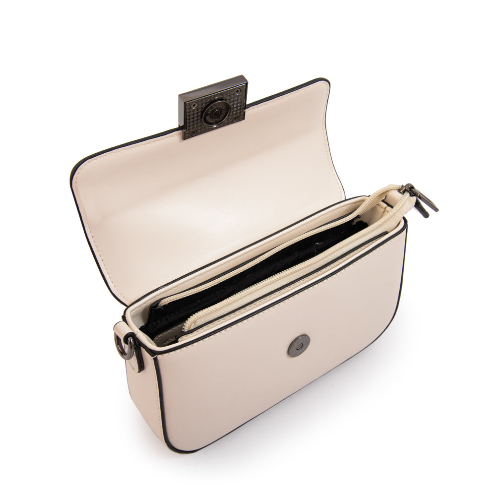 Cartera bandolera alba pequeña blanco crudo