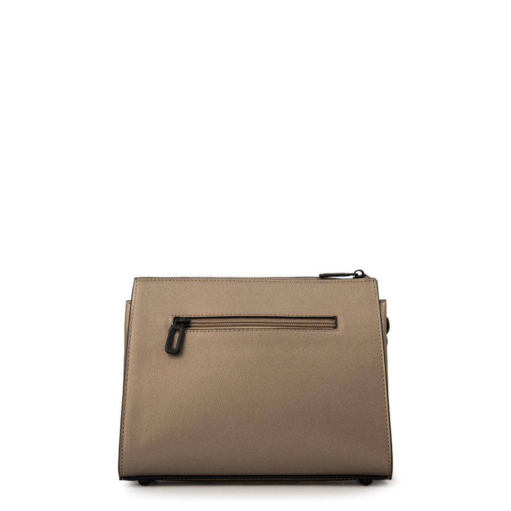Cartera bandolera suiza mediana plateado oscuro