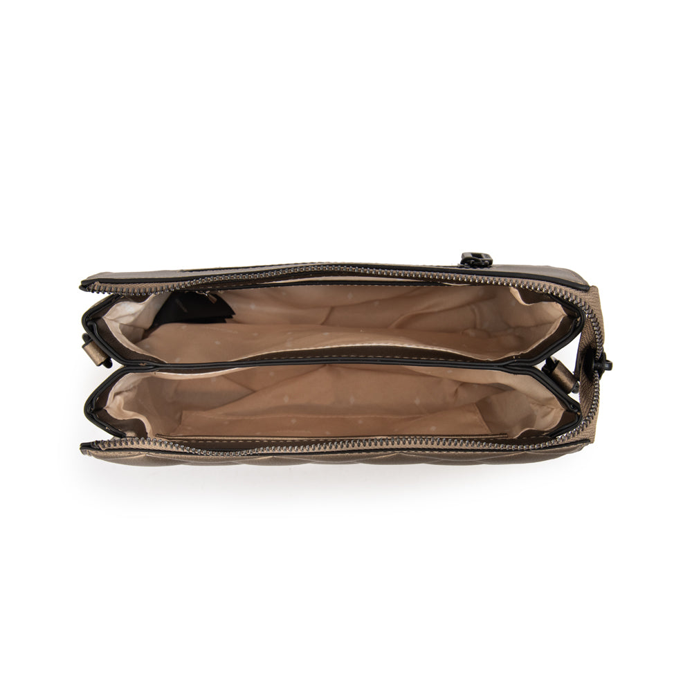 Cartera bandolera suiza mediana plateado oscuro