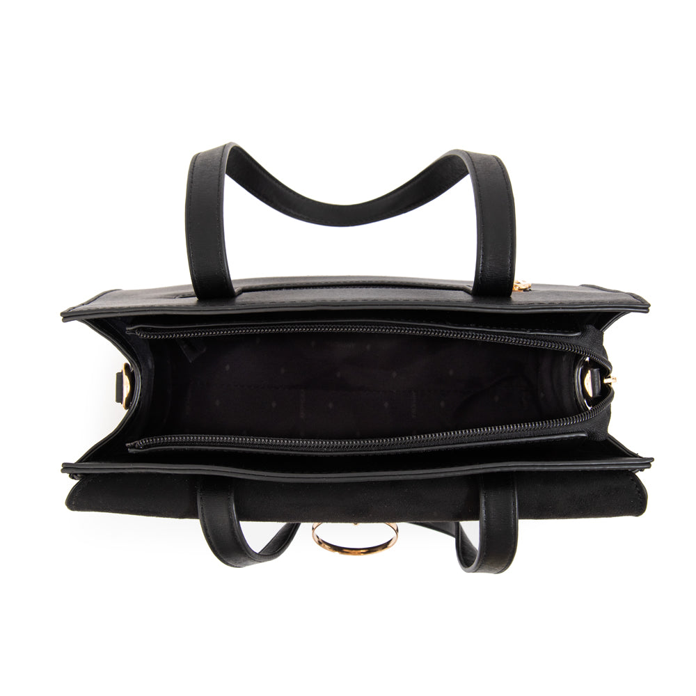 Cartera tote con tapa maggie mediana negro