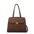 Cartera tote con tapa maggie mediana café oscuro