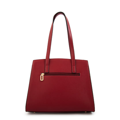 Cartera tote con tapa maggie mediana rojo oscuro