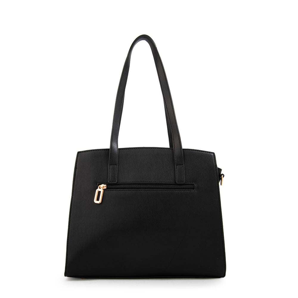 Cartera tote con tapa maggie mediana negro especial