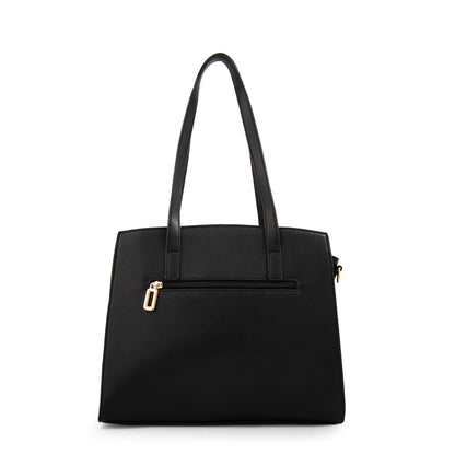 Cartera tote con tapa maggie mediana negro especial