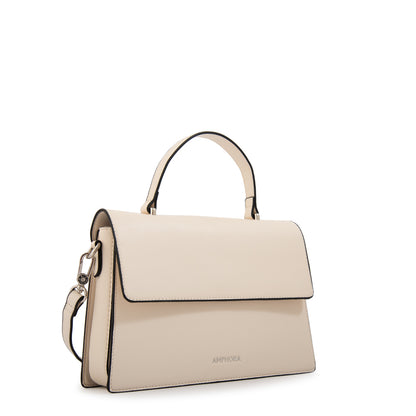 Cartera tote con tapa suecia mediana blanco crudo