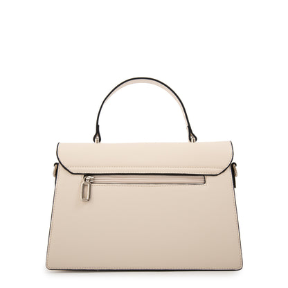 Cartera tote con tapa suecia mediana blanco crudo