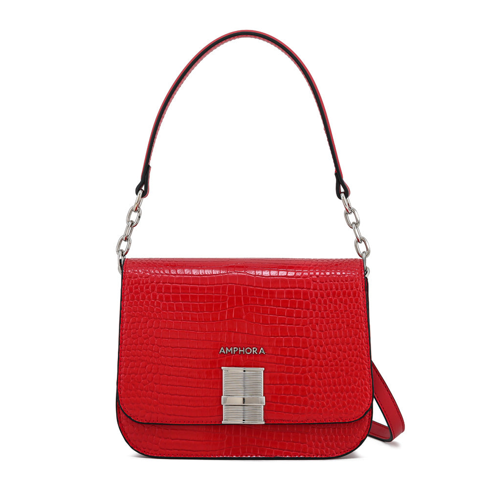 Cartera bandolera con tapa fairy mediana rojo