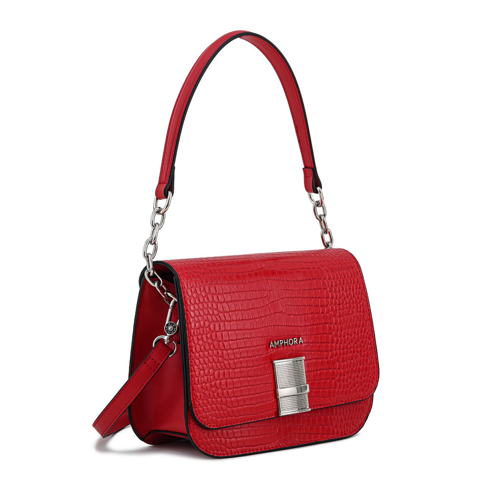 Cartera bandolera con tapa fairy mediana rojo