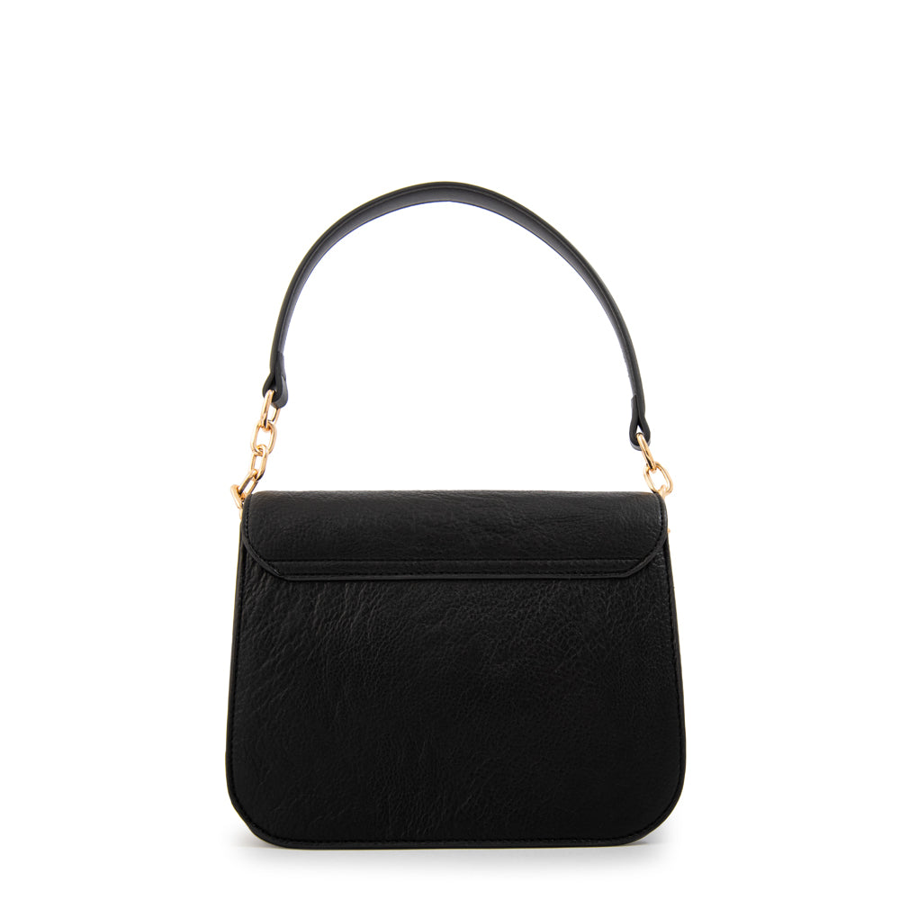 Cartera bandolera con tapa fairy mediana negro especial