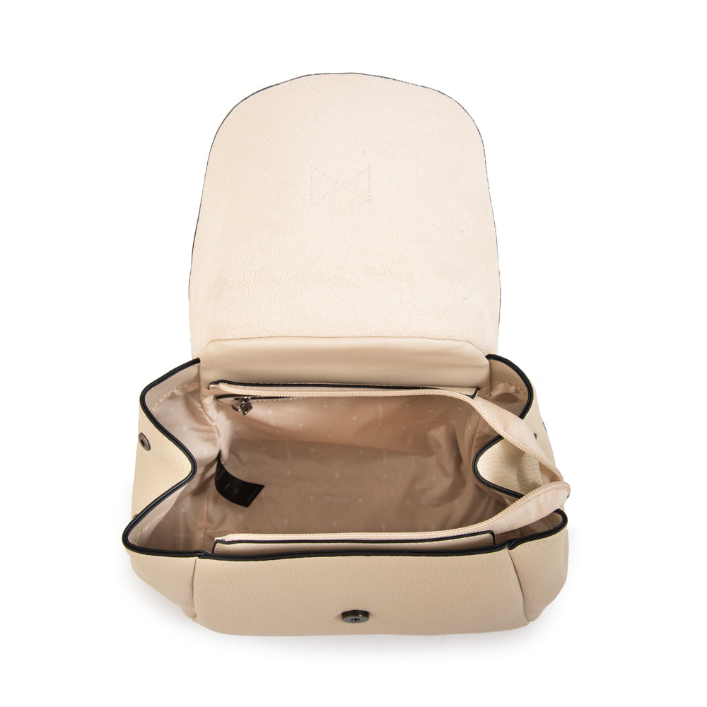 Mochila con tapa jessie mediana blanco crudo