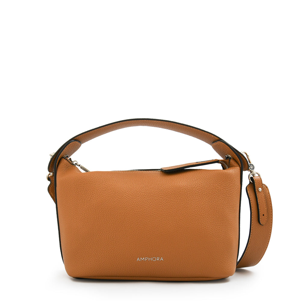 Cartera corte oval marion mediana camel