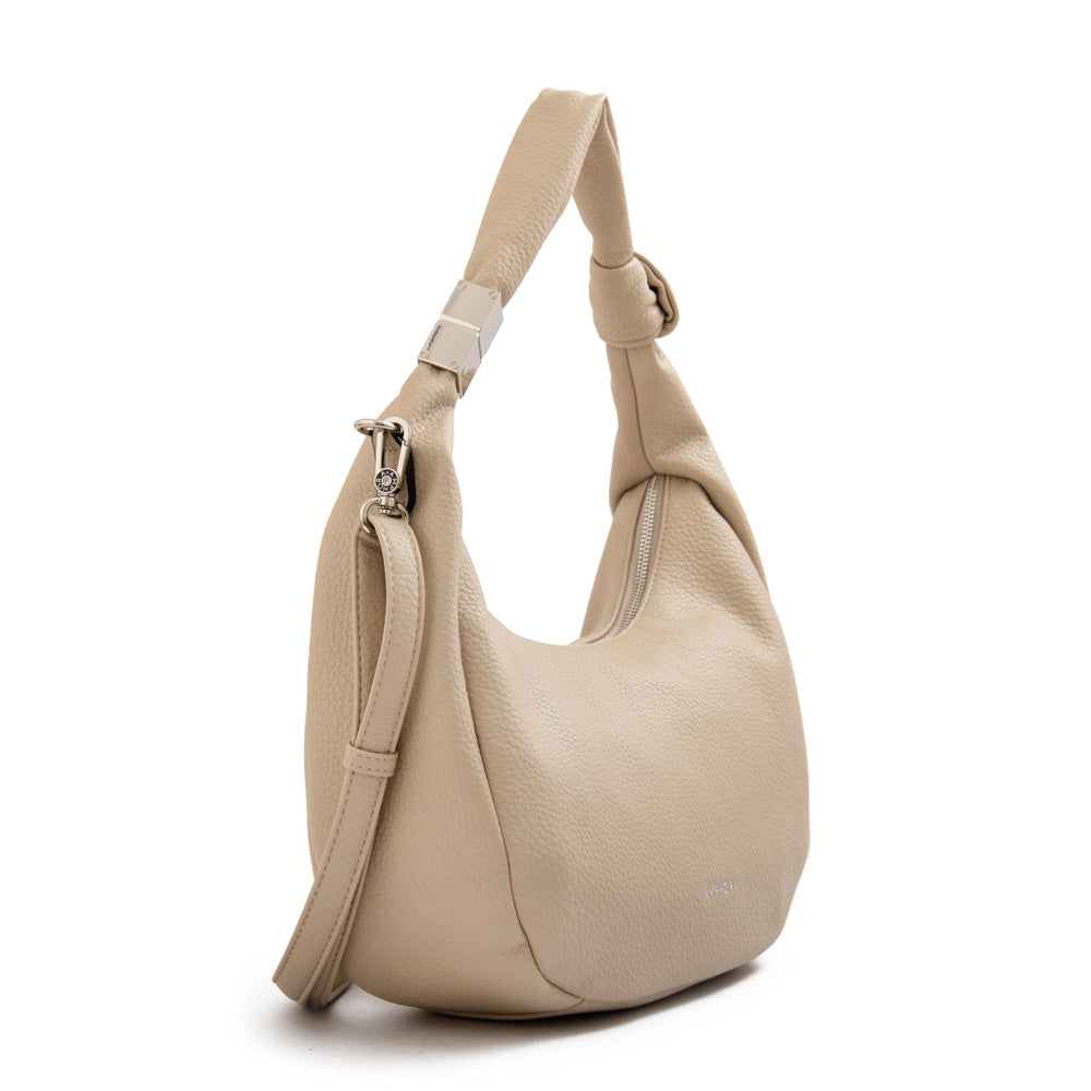 Cartera corte oval olivia grande beige