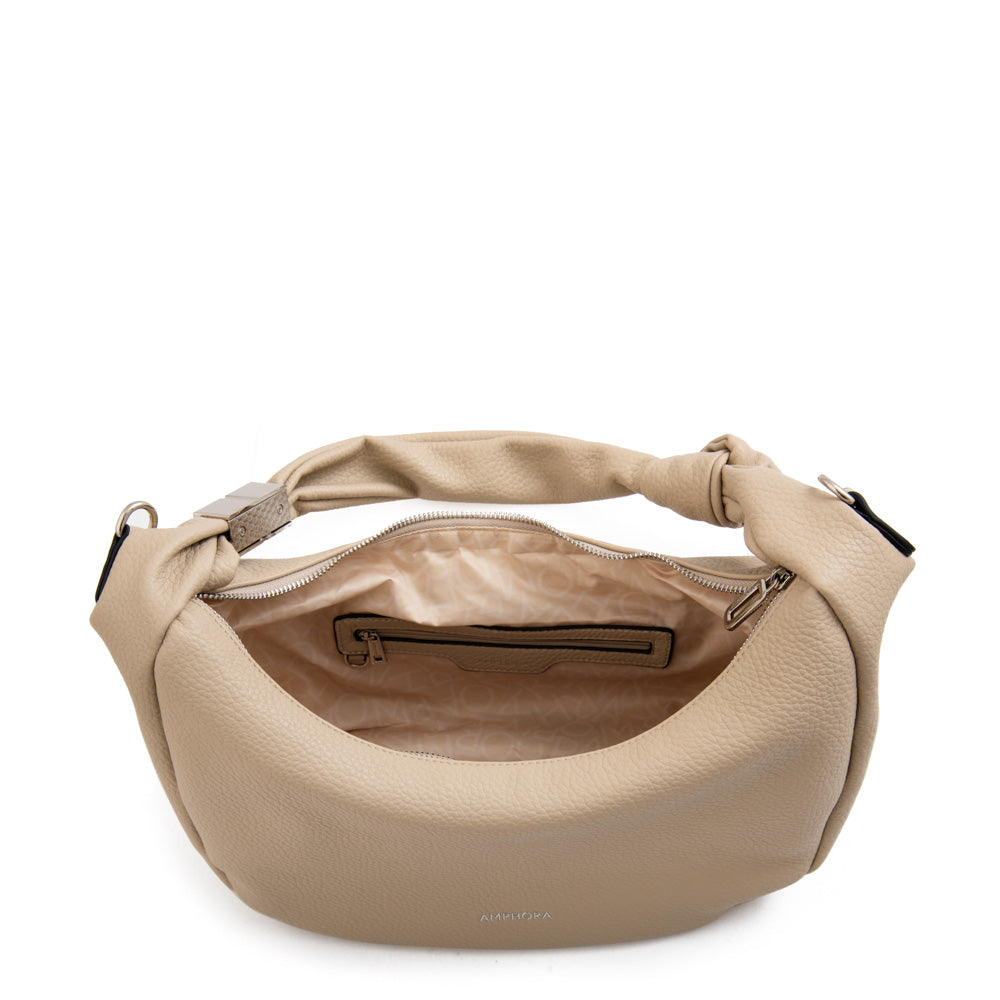 Cartera corte oval olivia grande beige