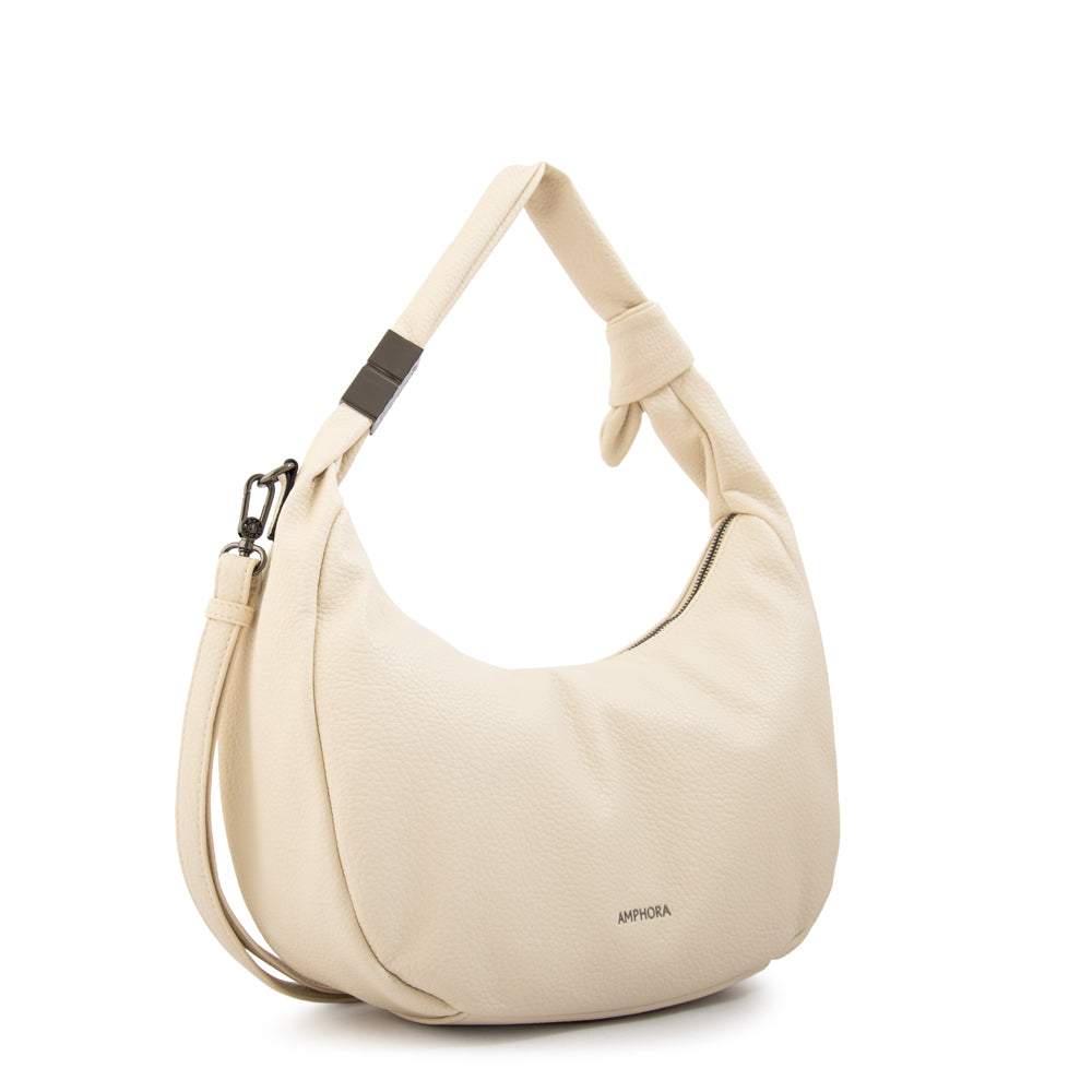 Cartera corte oval olivia grande blanco crudo