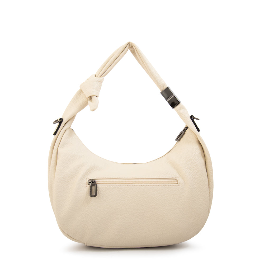 Cartera corte oval olivia grande blanco crudo