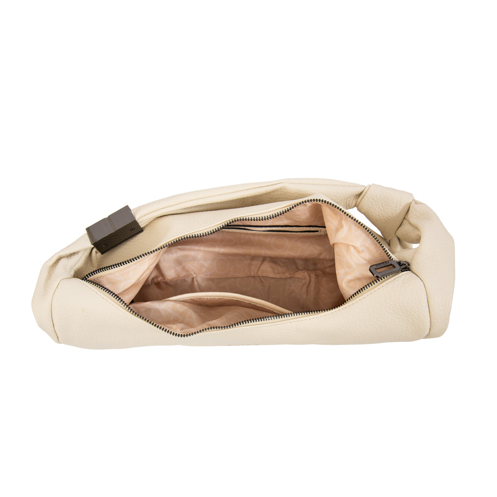 Cartera corte oval olivia grande blanco crudo