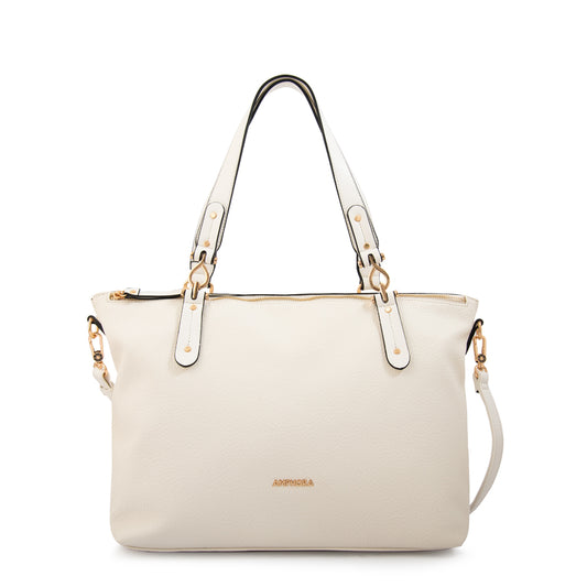 Cartera tote eugenia grande blanco
