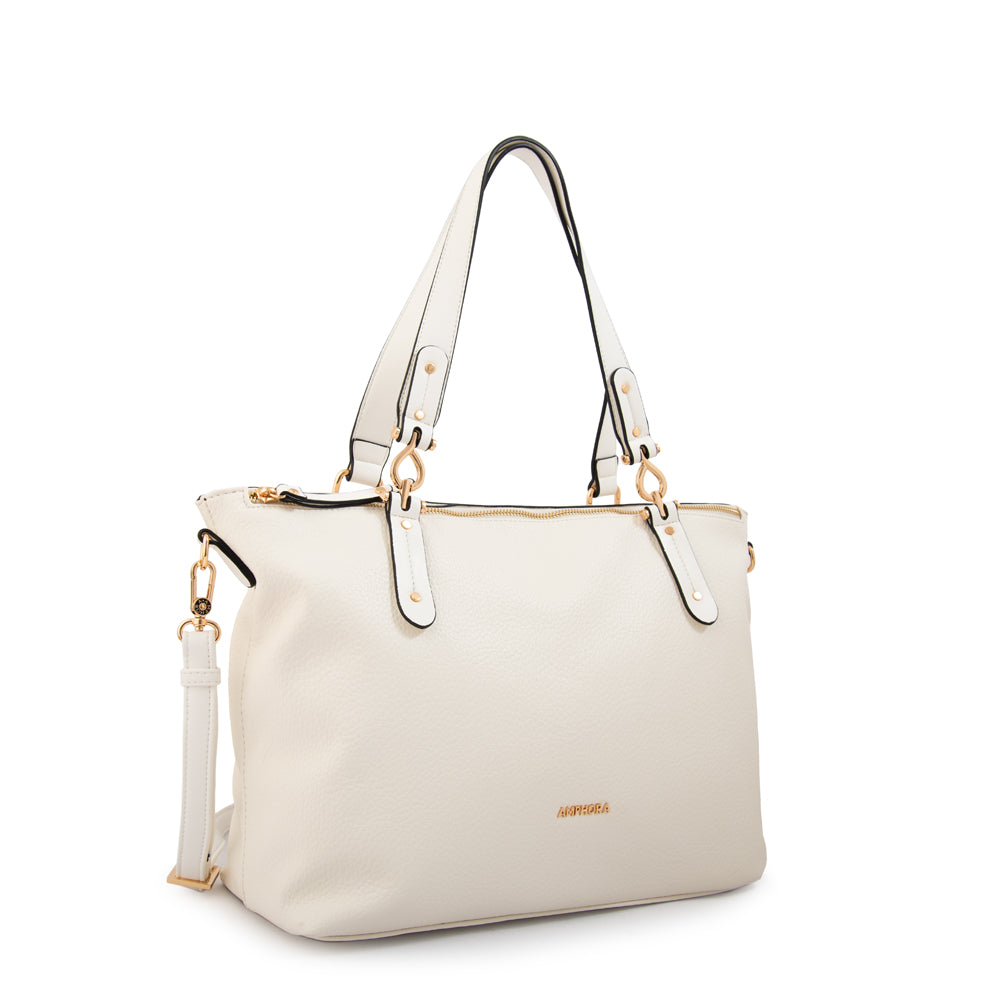 Cartera tote eugenia grande blanco