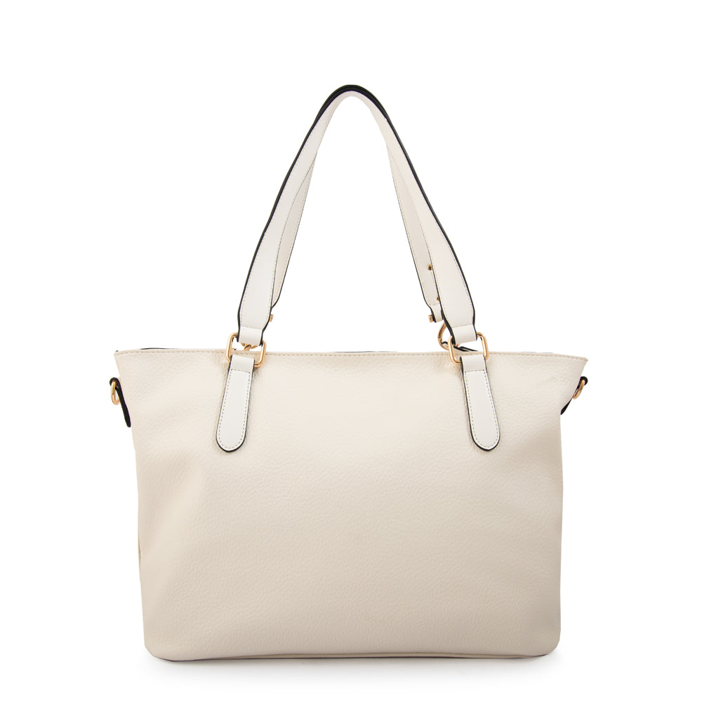 Cartera tote eugenia grande blanco