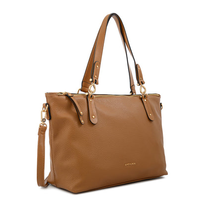 Cartera tote eugenia grande camel