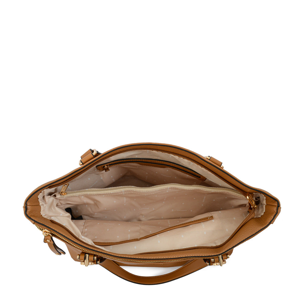 Cartera tote eugenia grande camel