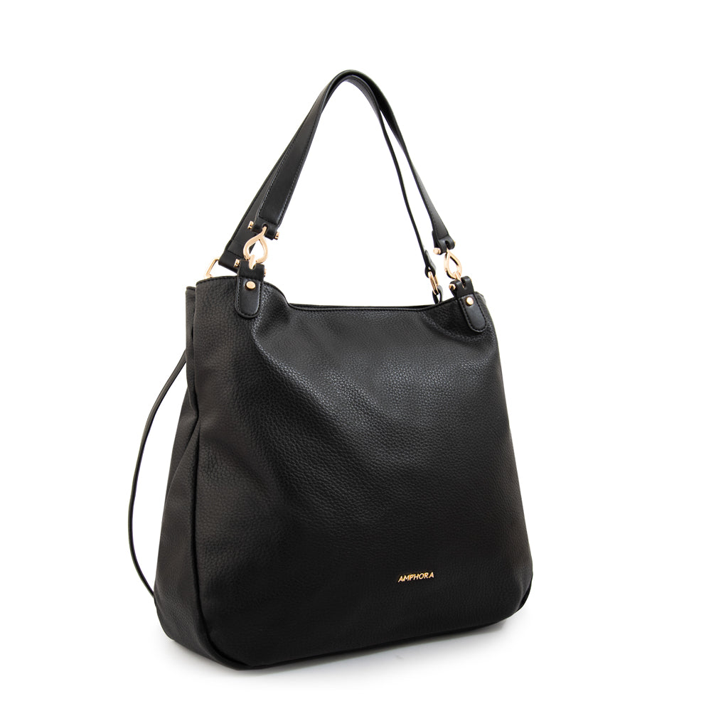 Cartera tote corte recto eugenia mediana negro
