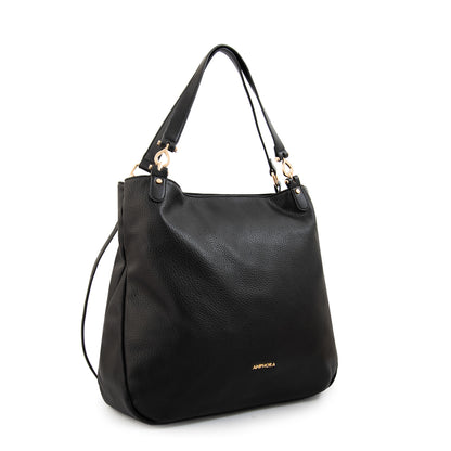 Cartera tote corte recto eugenia mediana negro