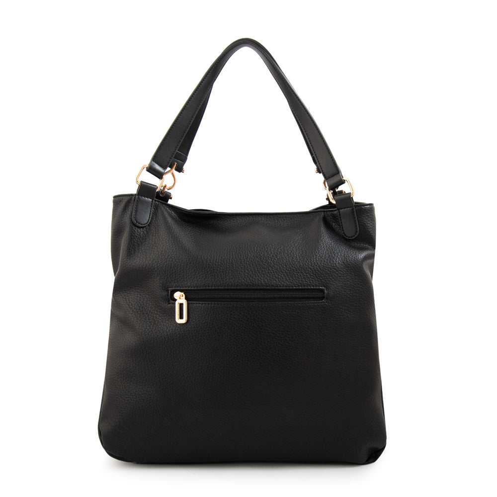 Cartera tote corte recto eugenia mediana negro