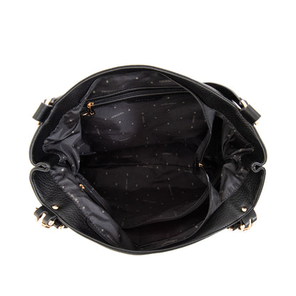 Cartera tote corte recto eugenia mediana negro