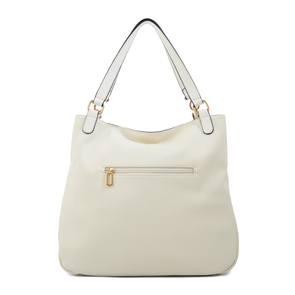 Cartera tote corte recto eugenia mediana blanco