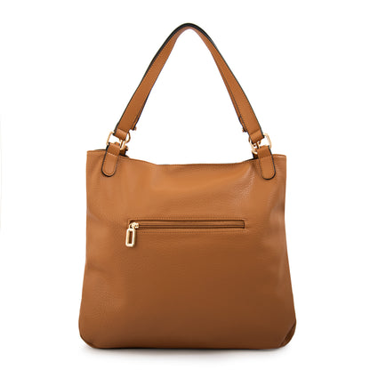 Cartera tote corte recto eugenia mediana camel