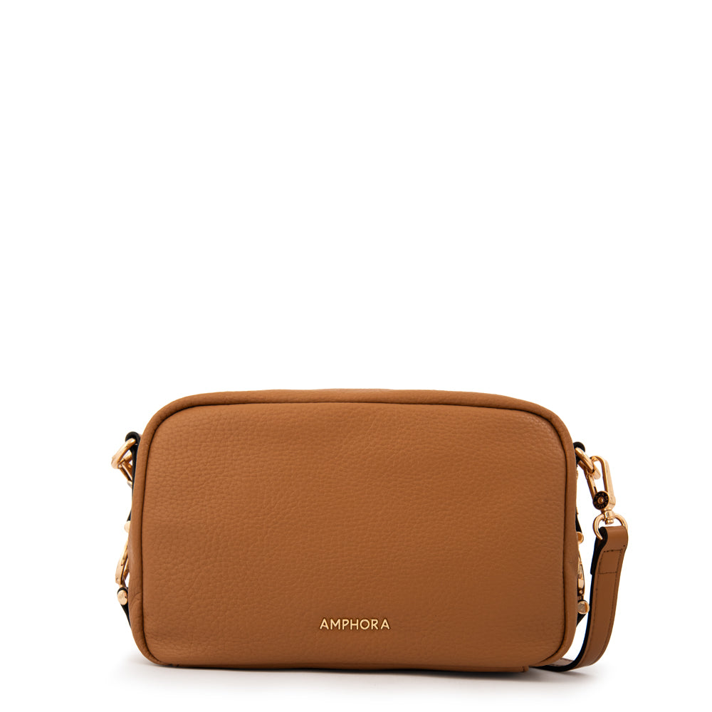 Cartera bandolera eugenia pequeña camel