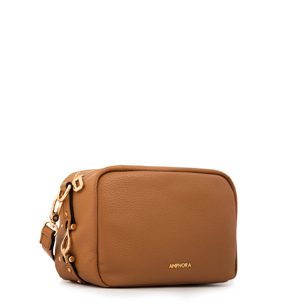 Cartera bandolera eugenia pequeña camel
