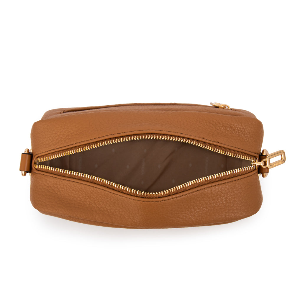 Cartera bandolera eugenia pequeña camel