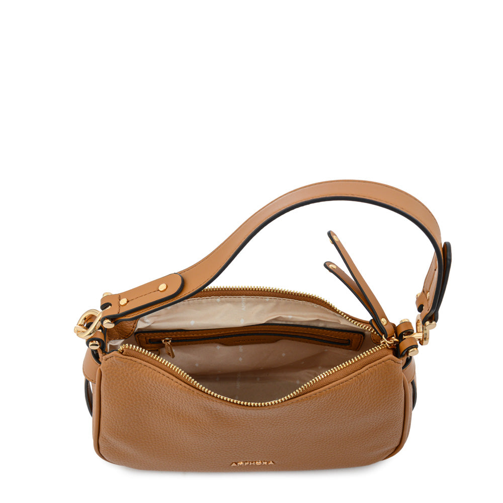 Cartera bandolera oval eugenia mediana camel
