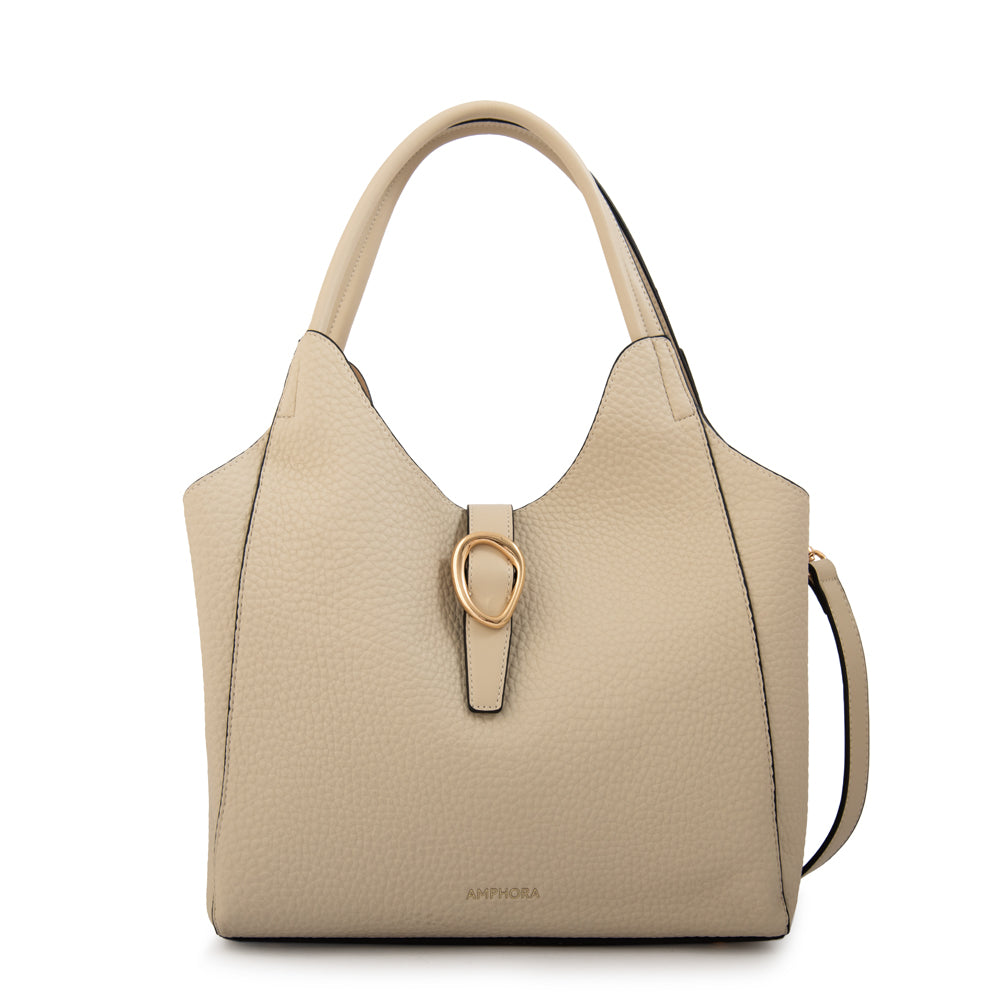 Cartera tote damaris grande blanco crudo