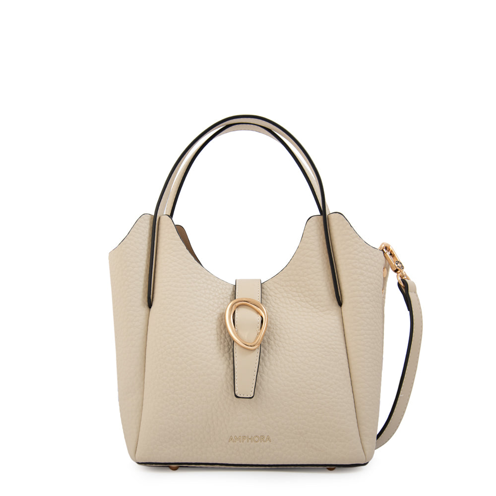 Cartera tote damaris pequeña blanco crudo