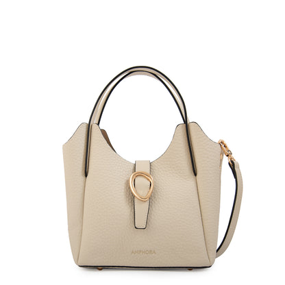 Cartera tote damaris pequeña blanco crudo