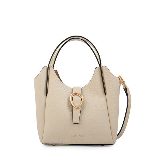 Cartera tote damaris pequeña blanco crudo