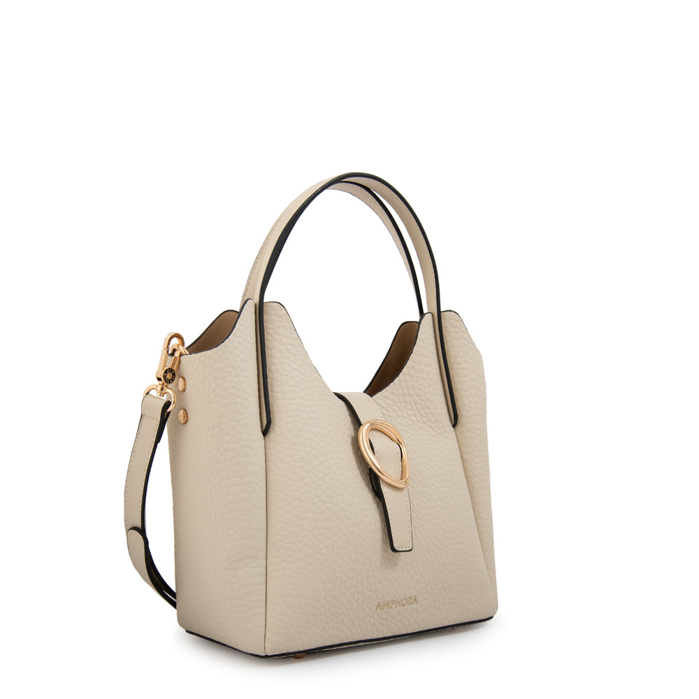 Cartera tote damaris pequeña blanco crudo