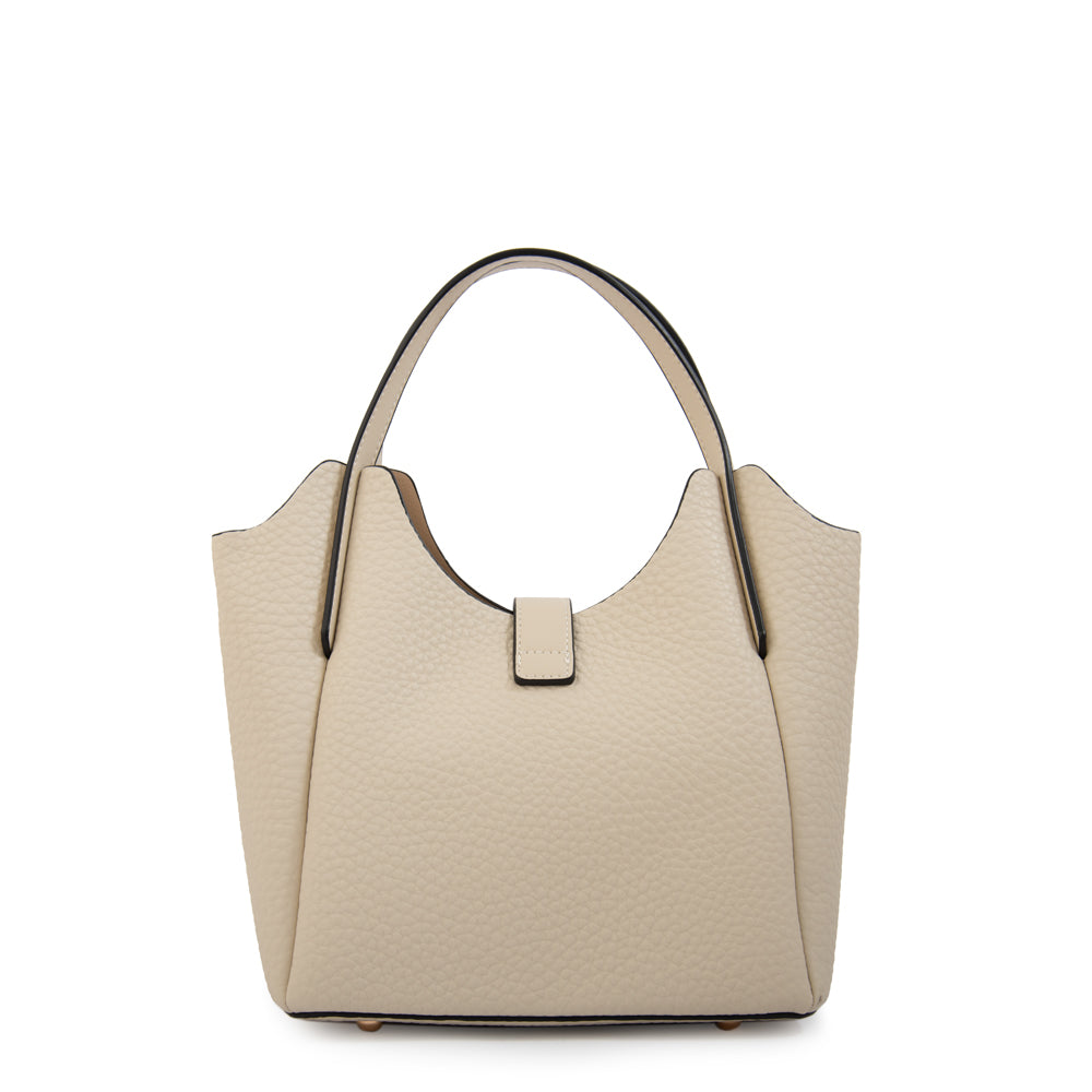 Cartera tote damaris pequeña blanco crudo