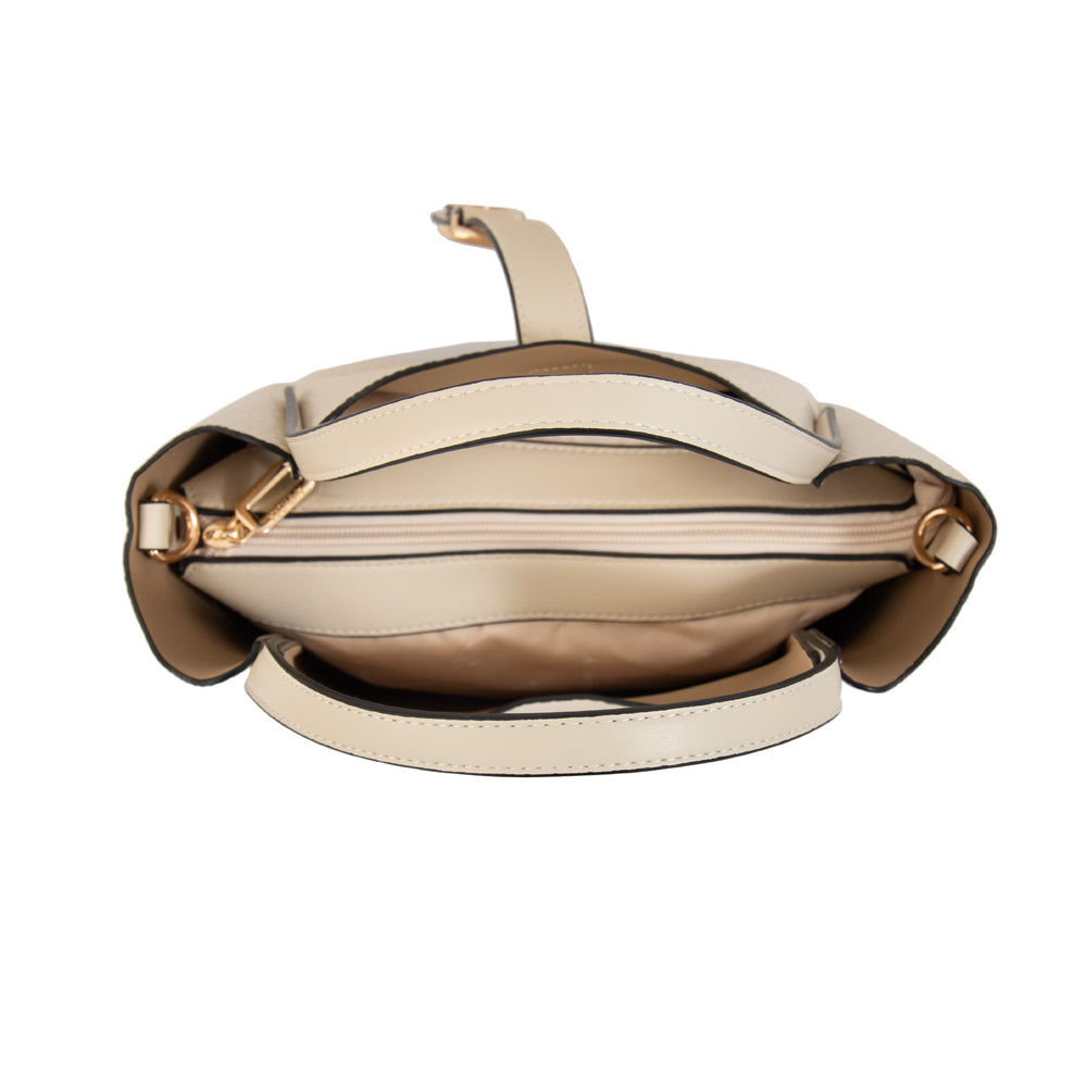 Cartera tote damaris pequeña blanco crudo