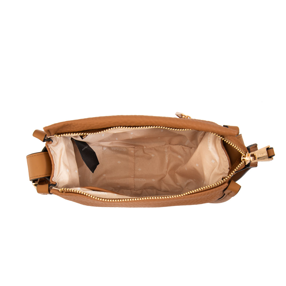 Cartera bandolera penelope pequeña camel