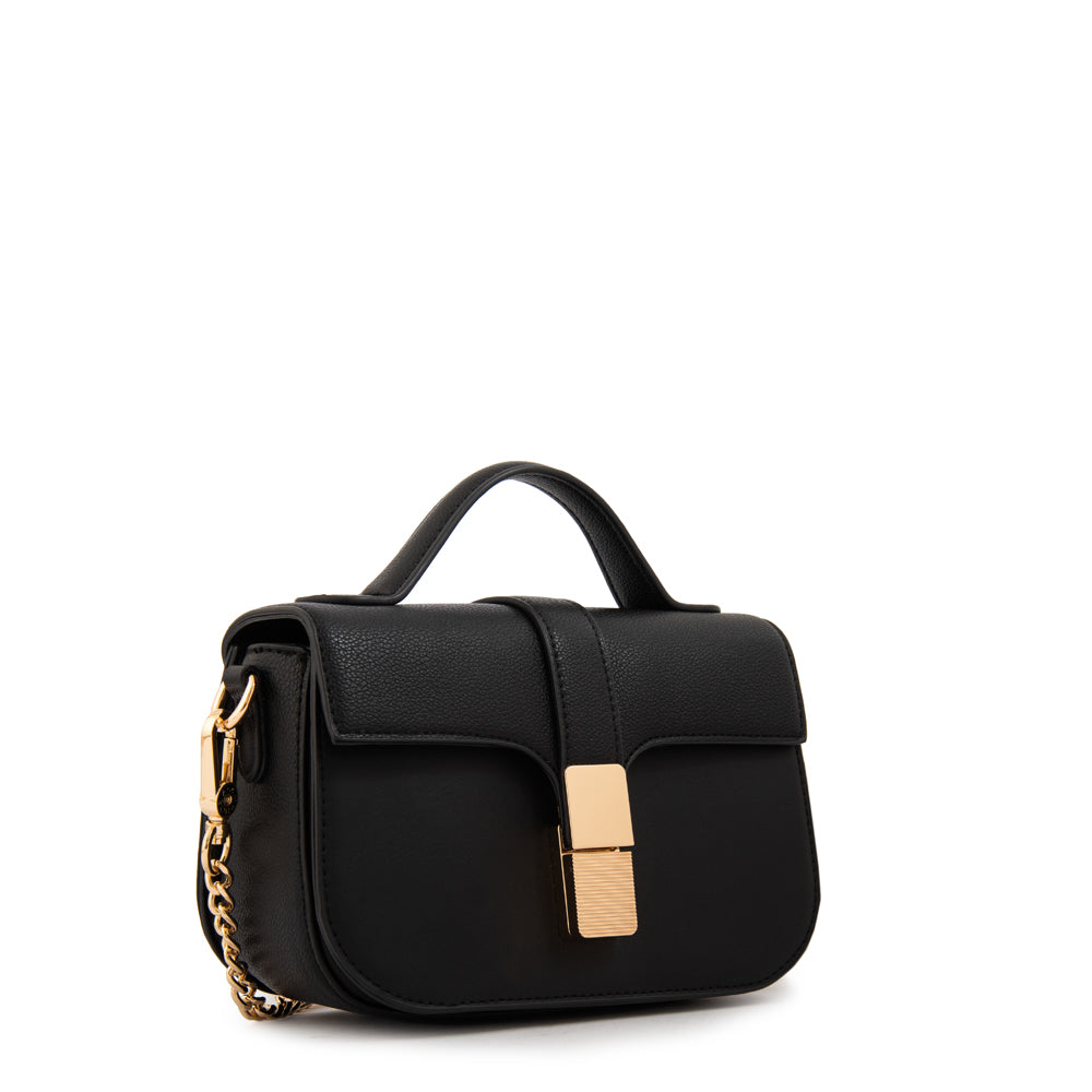 Cartera bandolera con tapa florencia pequeña negro