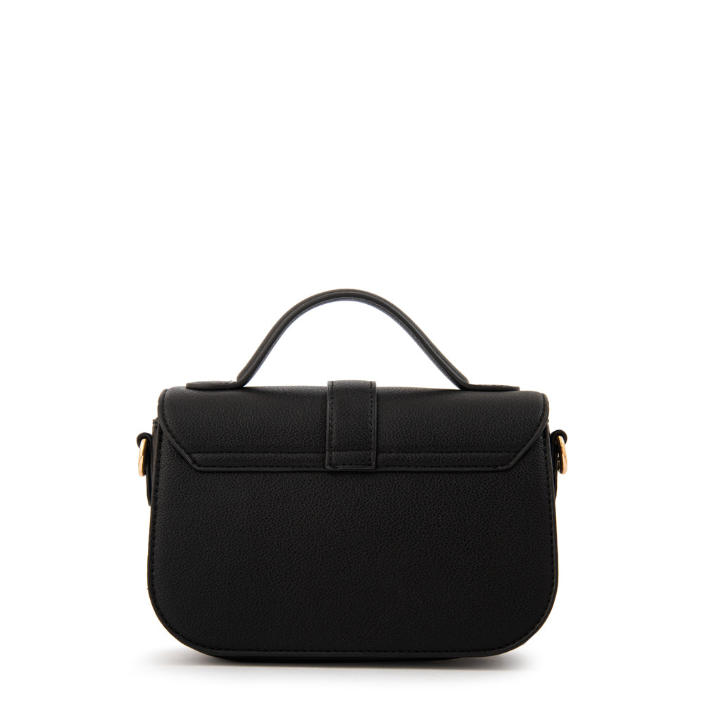 Cartera bandolera con tapa florencia pequeña negro